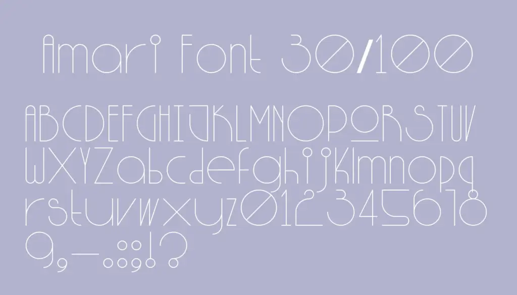 Amari Font 30/100