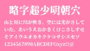 略字超少明朝穴
